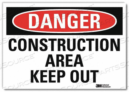 OEM#: U3-1244-RD_14X10J7191 DANGER SIGN 10 H 14 W VINYL by Lyle Signs Inc.