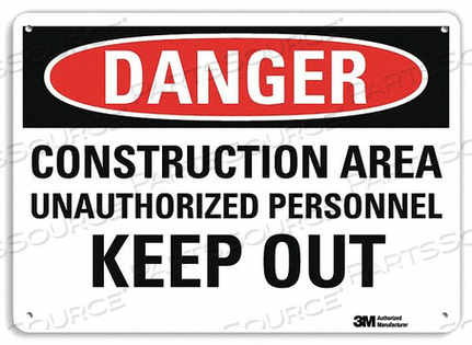 OEM#: U3-1246-NA_10X7DANGER SIGN 10 W 7 H 0.040 THICKNESS by Lyle Signs Inc.