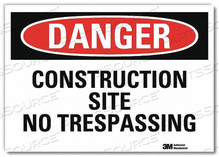 OEM#: U3-1250-RD_10X7DANGER SIGN SELF-ADHESV MOUNT 10INWX7INH by Lyle Signs Inc.