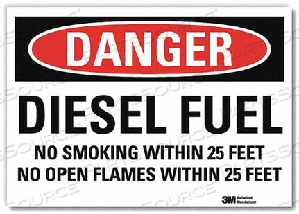 OEM#: U3-1301-RD_7X5DANGER NO SMOKING SIGN DIESEL FUEL 5X7 by Lyle Signs Inc.