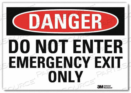 OEM#: U3-1319-RD_10X7SIGN EMERGENCY EXIT ONLY 7 X10 by Lyle Signs Inc.