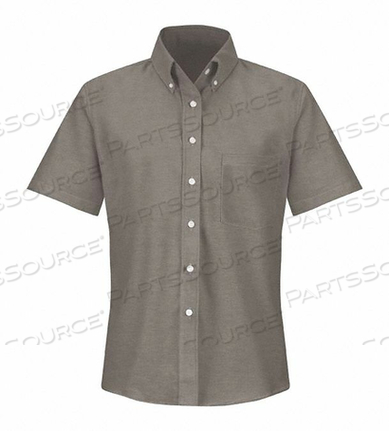 WOMENS GREY SS DRESS SHIRT 60/40