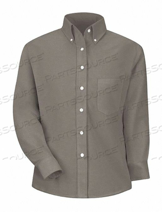WOMENS GREY LS DRESS SHIRT 60/40
