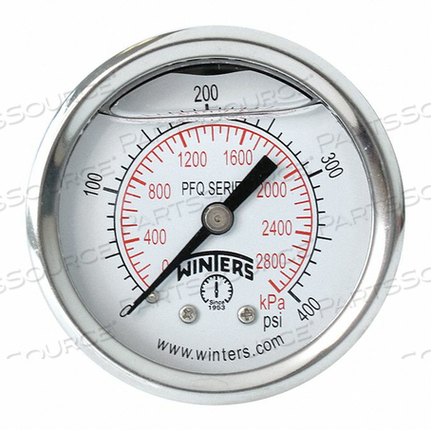 OEM#: PFQ2288PRESSURE GAUGE 2 DIAL SIZE SILVER by Winters Instruments