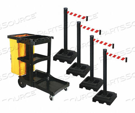 OEM#: PSBK302PSB-RWDBARRIER SYSTEMS POST BLACK 10 FT BELT by VISIONTRON Corp.