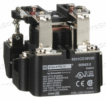 OEM#: 8501CDO16V64POWER RELAY 220VDC COIL COPPER by Square D