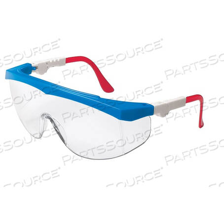 OEM#: TK130TK130 MCR SAFETY TK1 SERIES SAFETY GLASSES, CLEAR LENS, NYLON RED/WHITE TEMPLE by MCR Safety