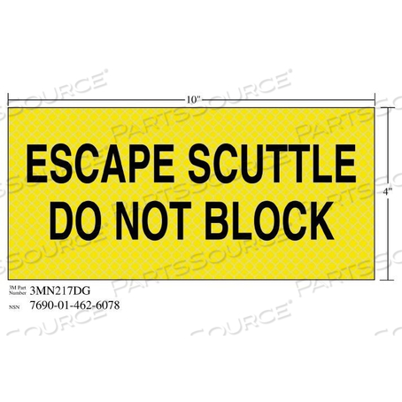 OEM#: 701038983351138-38888 3M DIAMOND GRADE SAFETY SIGN 3MN217DGESCAPE BLOCK,10X 4 by 3M Consumer