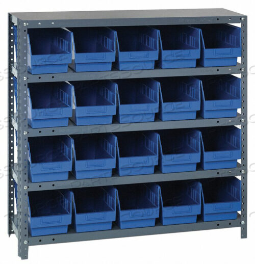 OEM#: 1839-204BLBIN SHELVING 39 OVERALL H 20 BINS BLUE by Quantum Storage Systems
