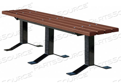 OUTDOOR BENCH 96 IN L BROWN PLASTIC