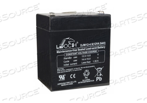 OEM#: 12V4ABATTERY, SEALED LEAD ACID, 12V, 4.5 AH, FASTON by Edwards Signaling