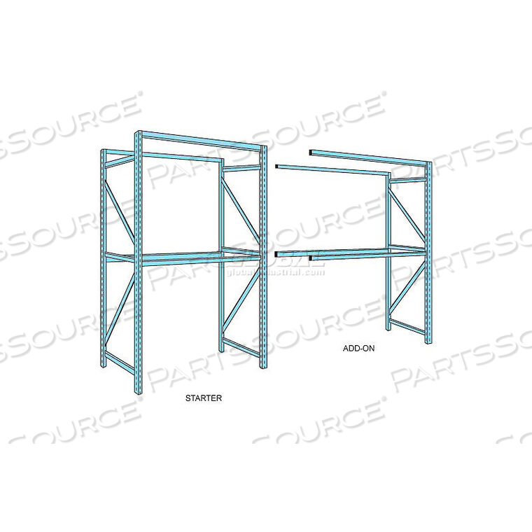 OEM#: 183609643096ATEARDROP PALLET RACK ADD-ON - NO DECK - 96W X 36D X 96H by Husky Rack & Wire