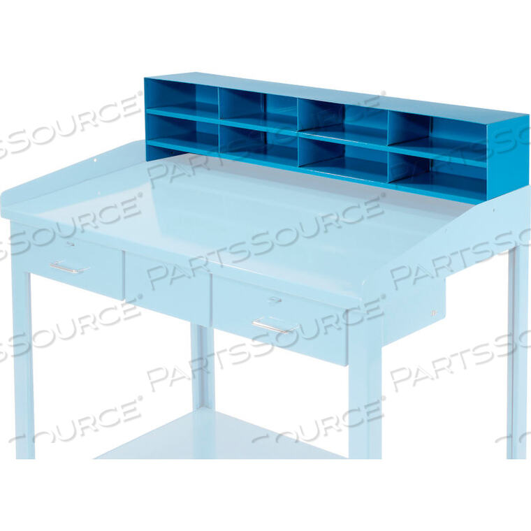 OEM#: P-88BL8 PIGEONHOLE COMPARTMENT RISER FOR PUCEL 48W EXTRA-WIDE SHOP DESK - BLUE by Pucel Enterprises