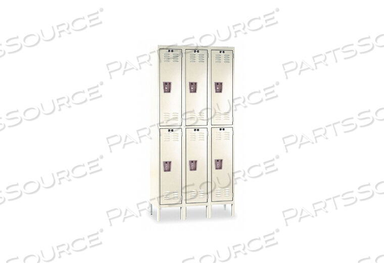 OEM#: U3548-2A-PTDOUBLE TIER 6 DOOR PREMIUM STEEL LOCKER, 15WX24DX36H, TAN, ASSEMBLED by Hallowell