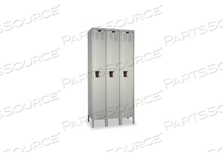 OEM#: UMS3288-1A-PL-AMMEDSAFE SINGLE TIER 3 DOOR ANTIMICROBIAL LOCKER, 12WX18DX72H, LT GRAY, ASSEMBLED by Hallowell