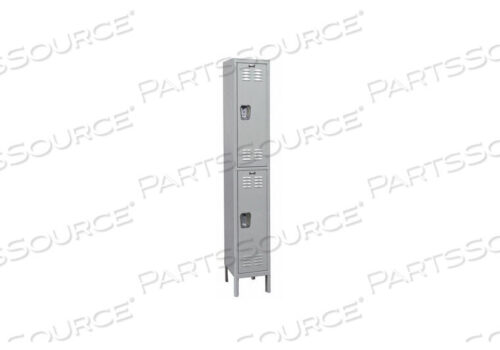 OEM#: UMS1588-2A-PL-AMASSEMBLED ANTIMICROBIAL LOCKER DOUBLE TIER 1 WIDE - 15X18X36 - LIGHT GRAY by Hallowell