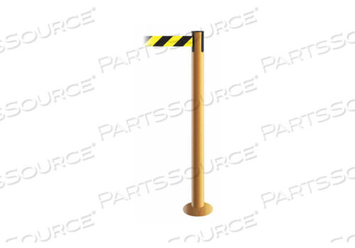 OEM#: 889F-35-35-MAX-NO-D4X-CFIXED BARRIER POST WITH BELT YELLOW by Tensabarrier