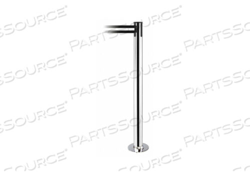 OEM#: 889F-1P-1P-MAX-NO-S3X-CFIXED BARRIER POST WITH BELT BLACK/WHITE by Tensabarrier