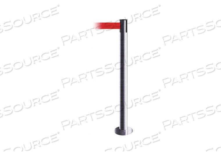 OEM#: 889F-1S-1S-MAX-NO-R5X-CFIXED BARRIER POST W/ BELT 13 FT L RED by Tensabarrier