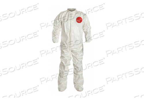 OEM#: SL121TWH2X000400COLLARED COVERALL W/SOCKS WHITE 2XL PK4 by DuPont