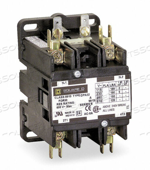 OEM#: 8910DPA52V14H2639 DFINIT PRPOSE CONTACTR 24VAC 50A 2P OPEN by Square D