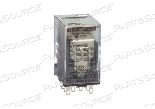 OEM#: 8501RS14V20H8059 GEN PURPOSE RELAY 14 PIN SQUARE 120VAC by Square D