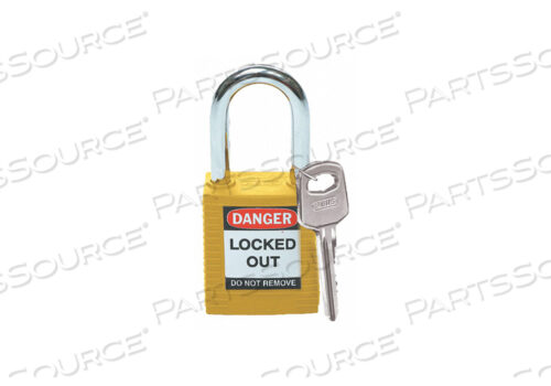 OEM#: 99570SAFETY LOCKOUT PADLOCK WITH LABEL, 1-1/2, 1 KEY, PLASTIC COVERED STEEL, YELLOW by Brady Americas