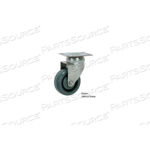 STAINLESS STEEL SWIVEL PLATE CASTER 4 POLYURETHANE WHEEL WITH BRAKE