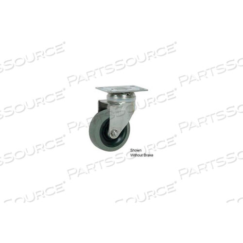 STAINLESS STEEL SWIVEL PLATE CASTER 4 TPR WHEEL WITH BRAKE