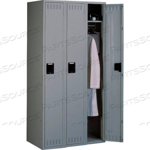 OEM#: STS-121572-C-MGYSINGLE TIER 3 DOOR STEEL LOCKER, RECESSED HANDLE, 12WX15DX72H, GRAY, ASSEMBLED by Tennsco Corp.