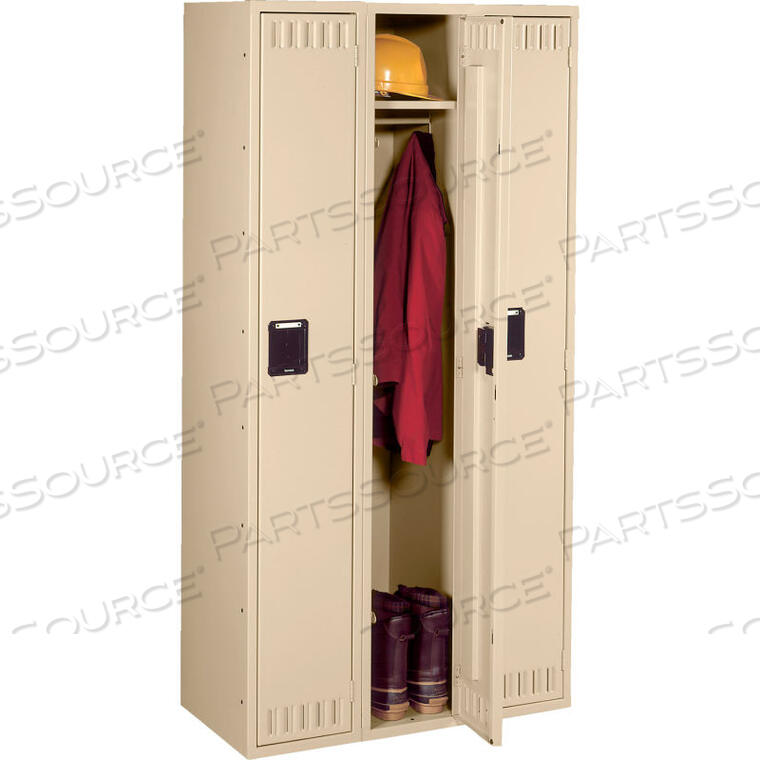 OEM#: STS-121272-C-SNDSINGLE TIER 3 DOOR STEEL LOCKER, RECESSED HANDLE, 12WX12DX72H, SAND, ASSEMBLED by Tennsco Corp.