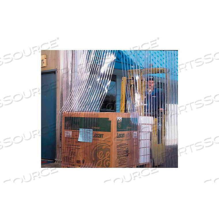 STRIP DOOR CURTAIN 12W X 12H WITH 12 STANDARD CLEAR & ORANGE END STRIPS
