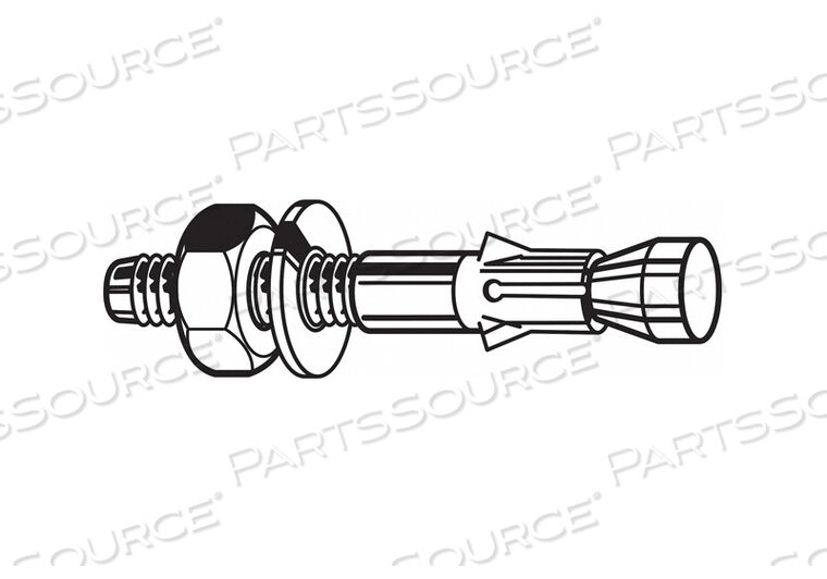 OEM#: U70420.037.0225WEDGE ANCHOR SS 3/8 DIA. 2-1/4 L PK25 by Fabory