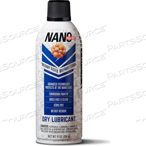 OEM#: NDT11DNANO DRY LUBRICANT - 11 OZ AEROSOL CAN - PACKAGE QTY 12 by Nano Promt LLC