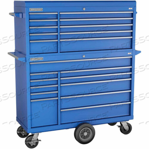 OEM#: FMP5421MC-BLCHAMPION FMPRO 54W X 20-1/4D X 66-3/4H 21 DRAWER BLUE CHEST & ROLLER CABINET COMBO by Independent Design Inc