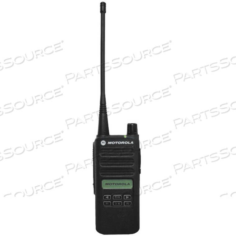 OEM#: AAH87JDH9JA2ANCP100D 5 WATT, 160 CHANNEL, ANALOG & DIGITAL, VHF 136-174 MHZ DISPLAY WITH LIMITED KEYPAD by Motorola