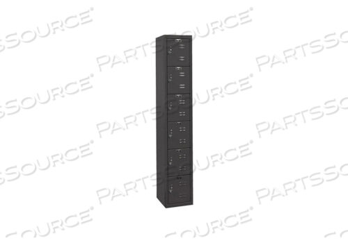 OEM#: U1282-6A-MESIX TIER 6 DOOR BLACK TIE STEEL LOCKER, 12WX18DX12H, BLACK, ASSEMBLED by Hallowell