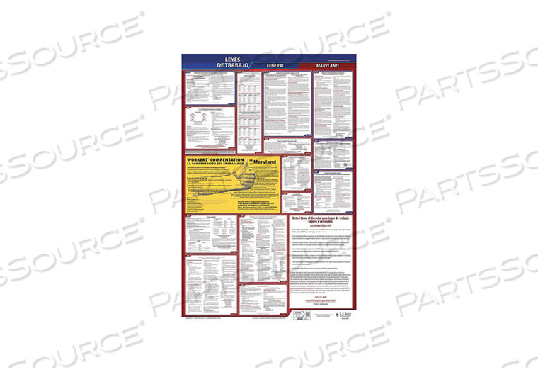 OEM#: 400-MD-1LABOR LAW POSTER FED/STA MD SP 26INH 1YR by J.J. Keller & Associates