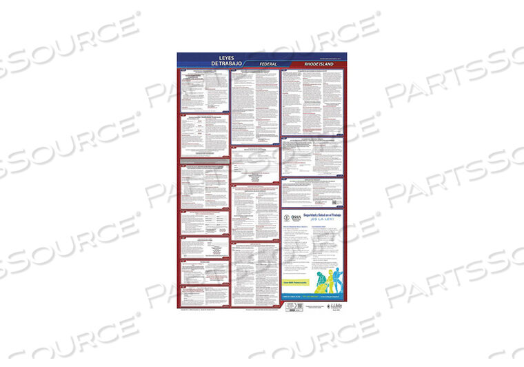 OEM#: 400-RI-1LABOR LAW POSTER FED/STA RI SP 26INH 1YR by J.J. Keller & Associates