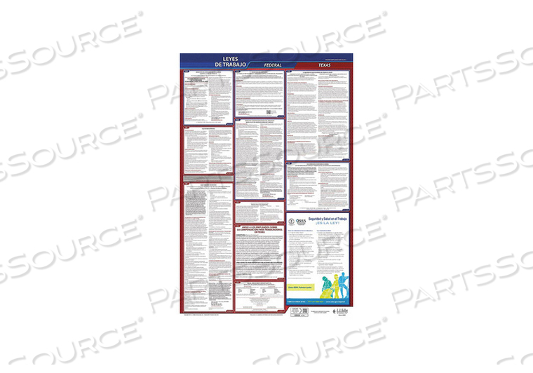 OEM#: 400-TX-3LABOR LAW POSTER STA TX SP 40WX26INH 3YR by J.J. Keller & Associates