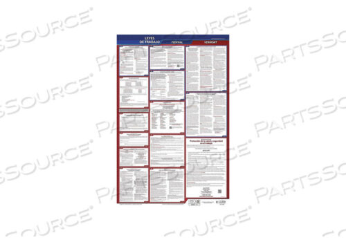 OEM#: 400-VT-3LABOR LAW POSTER FED/STA VT SP 26INH 3YR by J.J. Keller & Associates