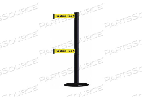 OEM#: 889T2B-33-33-STD-NO-YAX-CD0017 BARRIER POST WITH BELT BLACK NO SCUFF by Tensabarrier