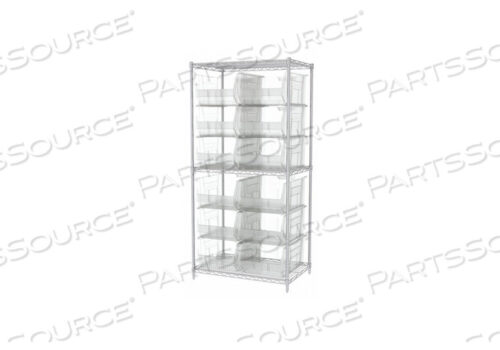 OEM#: AWS24360288SCBIN SHELVING 74 OVERALL H 12 BINS CLEAR by Akro-Mils / Myers Industries, Inc