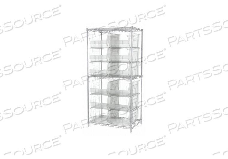 OEM#: AWS24360288SCBIN SHELVING 74 OVERALL H 12 BINS CLEAR by Akro-Mils / Myers Industries, Inc