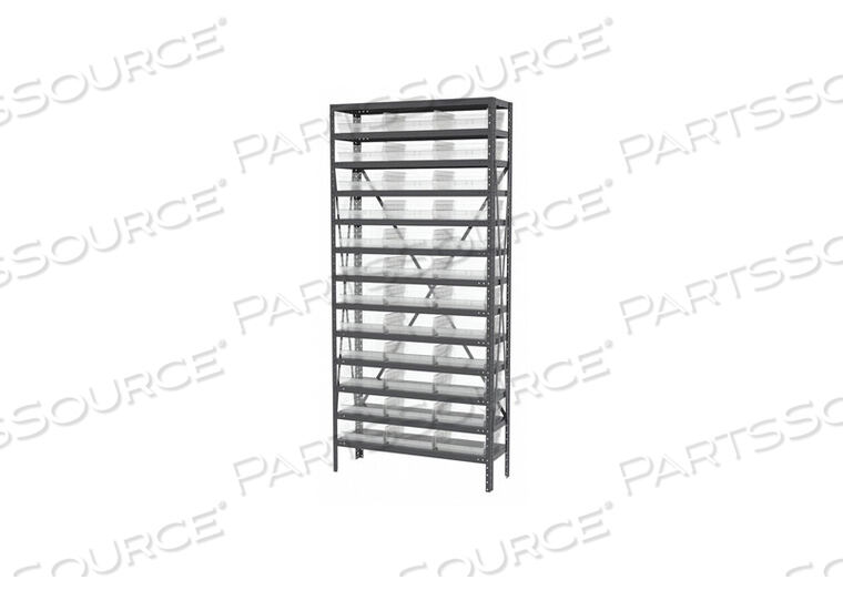 OEM#: AS1279170SCBIN SHELVING 79 OVERALL H 36 BINS CLEAR by Akro-Mils / Myers Industries, Inc