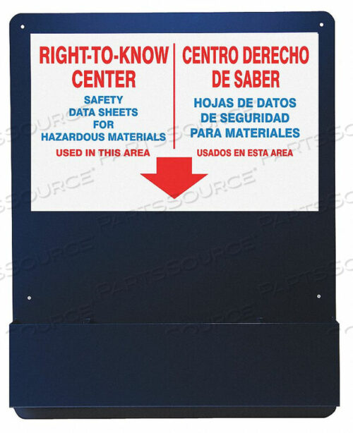 OEM#: SBZRS708RIGHT-TO-KNOW CENTER 4-1/8 IN D ALUM by Accuform Manufacturing, Inc.