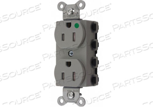 OEM#: SNAP8200GYTRARECEPTACLE GRAY 125VAC 15A 3 WIRES NYLON by Hubbell Incorporated, Wiring Device-Kellums