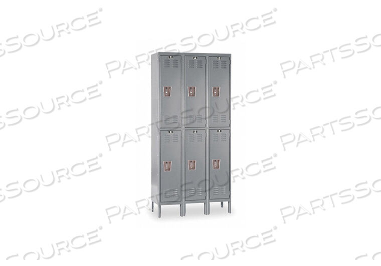 OEM#: U3258-2A-HGG7209 WARDROBE LOCKER LVRD 3 WIDE 2 TIER GRAY by Hallowell