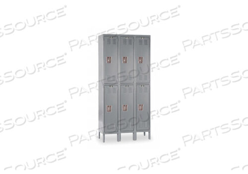 OEM#: U3228-2HGG7206 WARDROBE LOCKER LVRD 3 WIDE 2 TIER GRAY by Hallowell