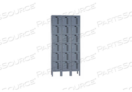 OEM#: U3288-6HV-A-HGBOX LOCKR VENTILATED 3 WIDE 6 TIER GRAY by Hallowell
